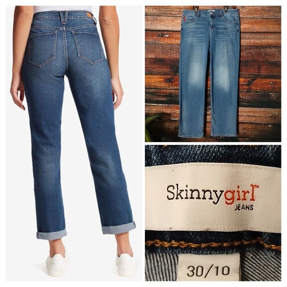 Skinnygirl Jeans Size 10 30 Trailblazer Ankle Straight Denim Stretch RUNS LARGE - Picture 1 of 10